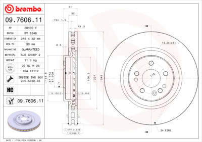 Jogo de discos de freio BREMBO COATED DISC LINE 09.7606.11