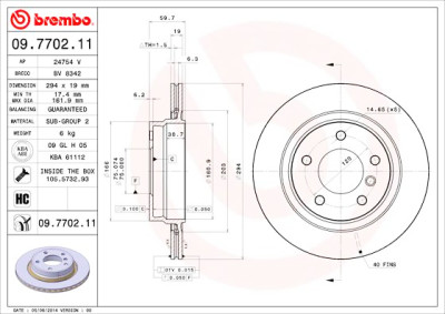Jogo de discos de freio BREMBO COATED DISC LINE 09.7702.11