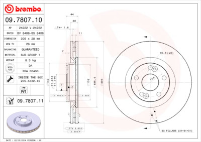 Conjunto de discos de freio BREMBO 09.7807.10