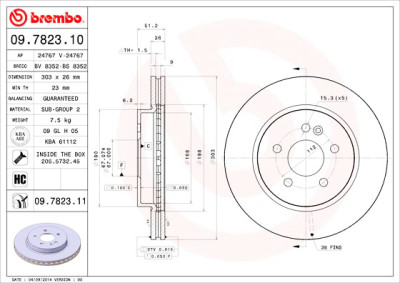 Conjunto de discos de freio BREMBO 09.7823.10