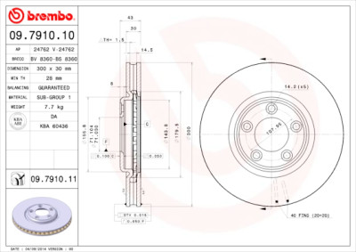 Conjunto de discos de freio BREMBO 09.7910.10
