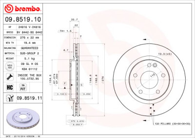Jogo de discos de freio COATED DISC LINE