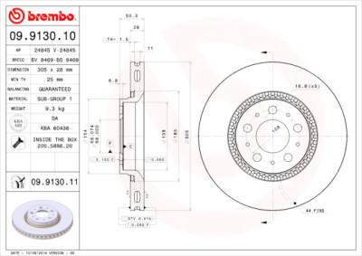 Conjunto de discos de freio BREMBO 09.9130.10