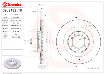 Conjunto de discos de freio BREMBO 09.9132.10