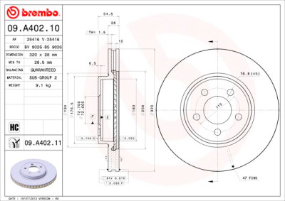 Disco de freio 09.A402.11