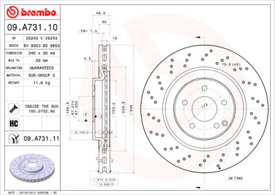 Conjunto de discos de freio BREMBO 09.A731.10