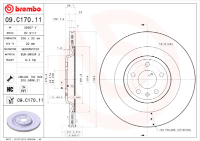 Conjunto de discos de freio BREMBO 09.C170.11