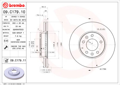 Conjunto de discos de freio BREMBO 09.C179.11