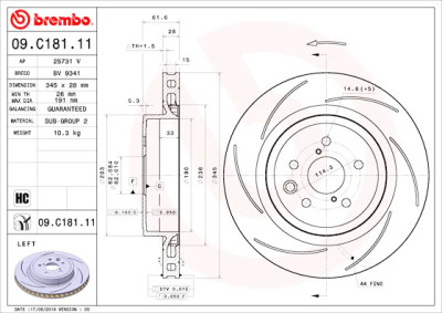 Jogo de Disco de travão