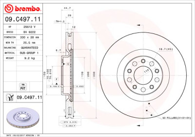 Disco de freio BREMBO 09.C497.11