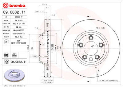 Conjunto de discos de freio BREMBO 09.C882.11