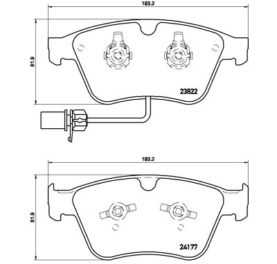 Jogo de 4 pastilhas de freio BREMBO P 05 003