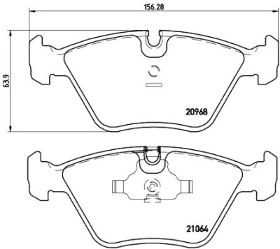 Jogo de 4 pastilhas de freio BREMBO P 06 012