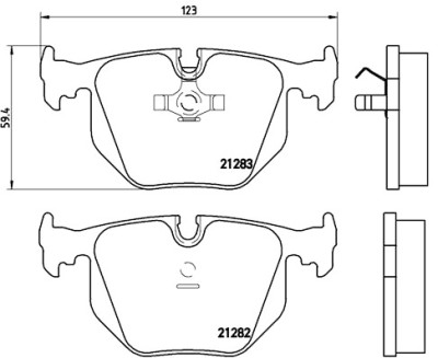 Jogo de 4 pastilhas de freio BREMBO P 06 016