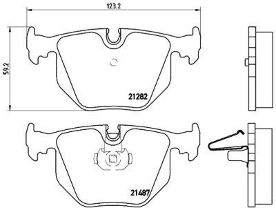 Jogo de 4 pastilhas de freio BREMBO P 06 020