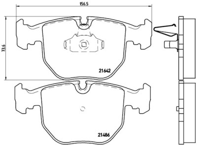 Jogo de 4 pastilhas de freio BREMBO P 06 021