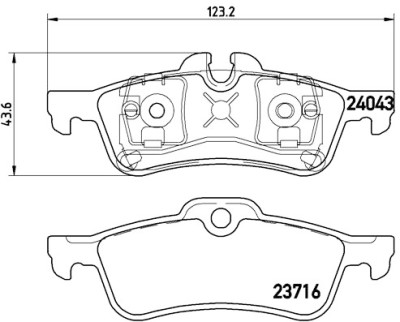 Jogo de 4 pastilhas de freio BREMBO P 06 032