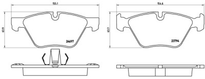 Jogo de 4 pastilhas de freio BREMBO P 06 060