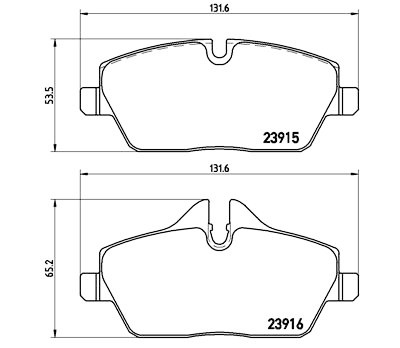 Jogo de 4 pastilhas de freio BREMBO P 06 067