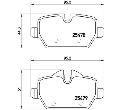 Jogo de 4 pastilhas de freio BREMBO P 06 080