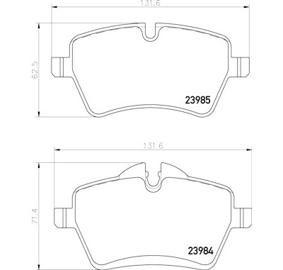 Jogo de 4 pastilhas de freio BREMBO P 06 086