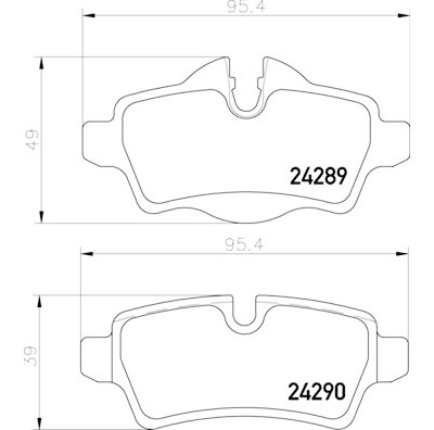 Jogo de 4 pastilhas de freio BREMBO P 06 103