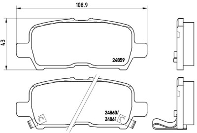 Jogo de 4 pastilhas de freio BREMBO P 07 001