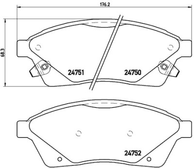 Jogo de 4 pastilhas de freio BREMBO P 09 010