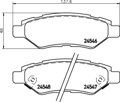 Jogo de 4 pastilhas de freio BREMBO P 09 014