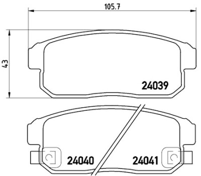 Jogo de 4 pastilhas de freio BREMBO P 10 005