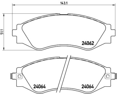 Jogo de 4 pastilhas de freio BREMBO P 10 006