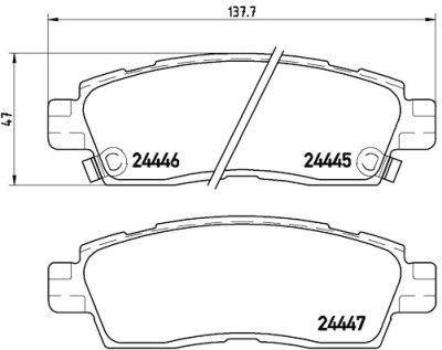 Jogo de 4 pastilhas de freio BREMBO P 10 010