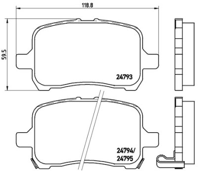 Jogo de 4 pastilhas de freio BREMBO P 10 015
