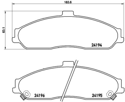 Jogo de 4 pastilhas de freio BREMBO P 10 052
