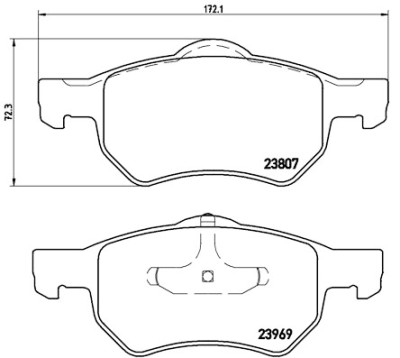 Jogo de 4 pastilhas de freio BREMBO P 11 013