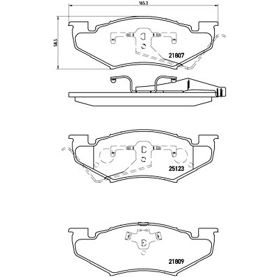 Jogo de 4 pastilhas de freio BREMBO P 11 020
