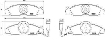 Jogo de 4 pastilhas de freio BREMBO P 15 003