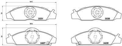 Jogo de 4 pastilhas de freio BREMBO P 15 008