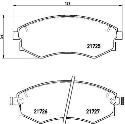 Jogo de 4 pastilhas de freio BREMBO P 15 011