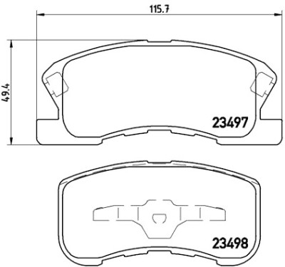 Jogo de 4 pastilhas de freio BREMBO P 16 008