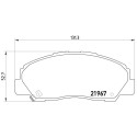 Jogo de 4 pastilhas de freio BREMBO P 16 010