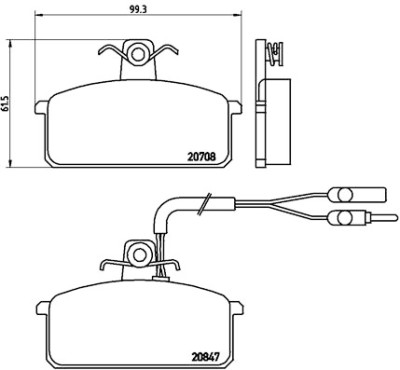 Jogo de 4 pastilhas de freio BREMBO P 23 019