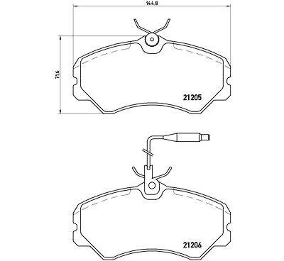 Jogo de 4 pastilhas de freio BREMBO P 23 023