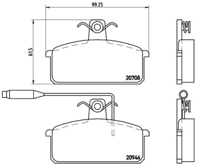 Jogo de 4 pastilhas de freio BREMBO P 23 024