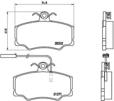 Jogo de 4 pastilhas de freio BREMBO P 23 048