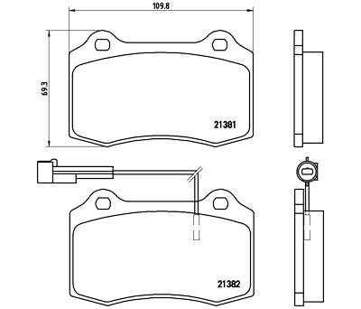 Jogo de 4 pastilhas de freio BREMBO P 23 052