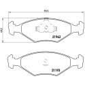 Jogo de 4 pastilhas de freio BREMBO P 23 055