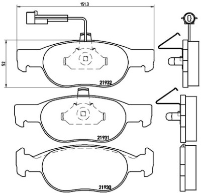 Jogo de 4 pastilhas de freio BREMBO P 23 057