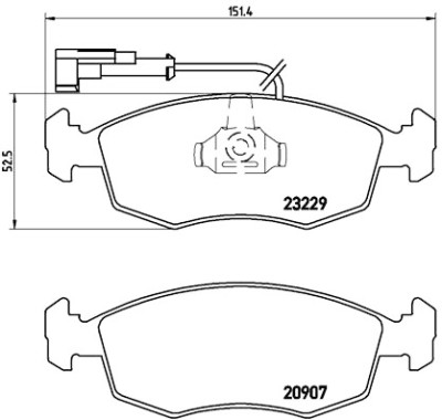 Jogo de 4 pastilhas de freio BREMBO P 23 063