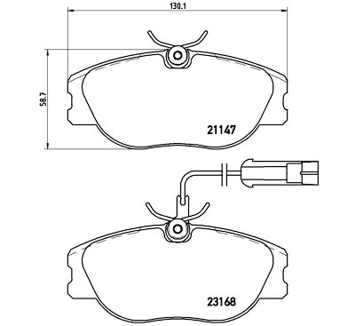 Jogo de 4 pastilhas de freio BREMBO P 23 066